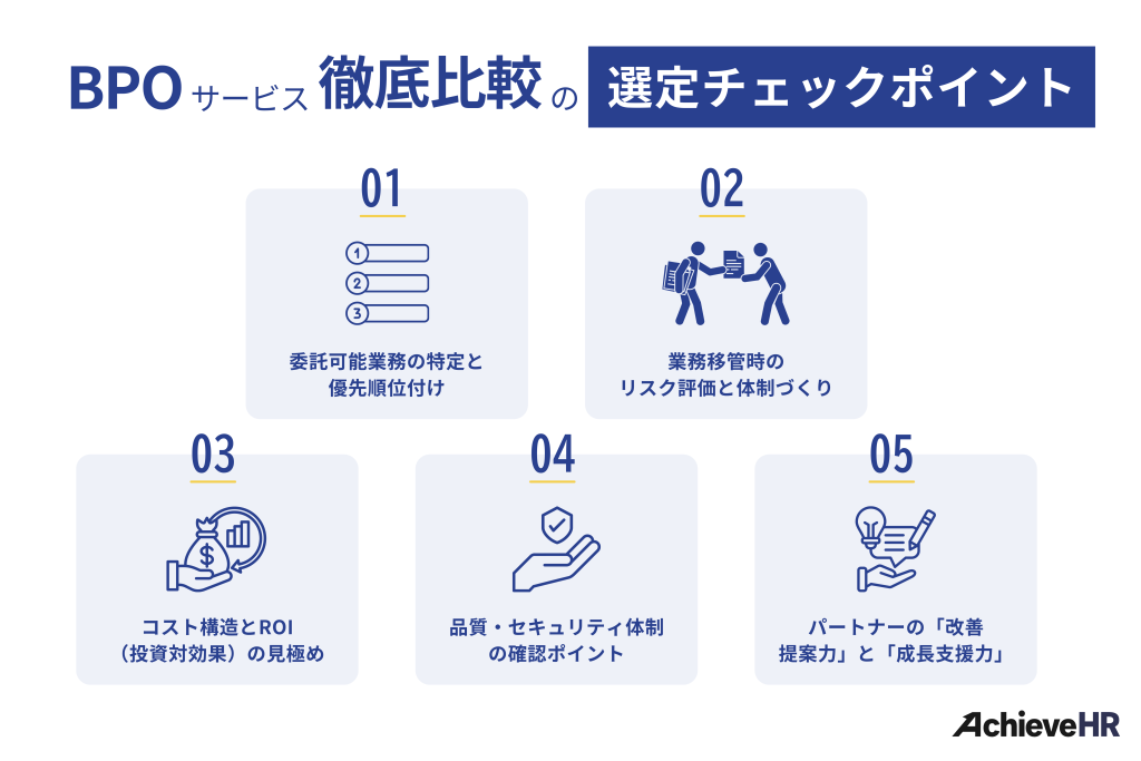BPOサービス徹底比較のための「選定チェックポイント」