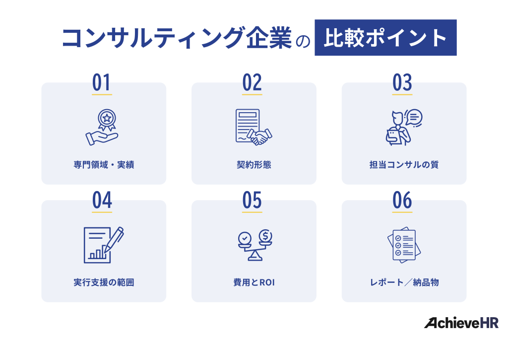 コンサルティング企業の比較ポイント