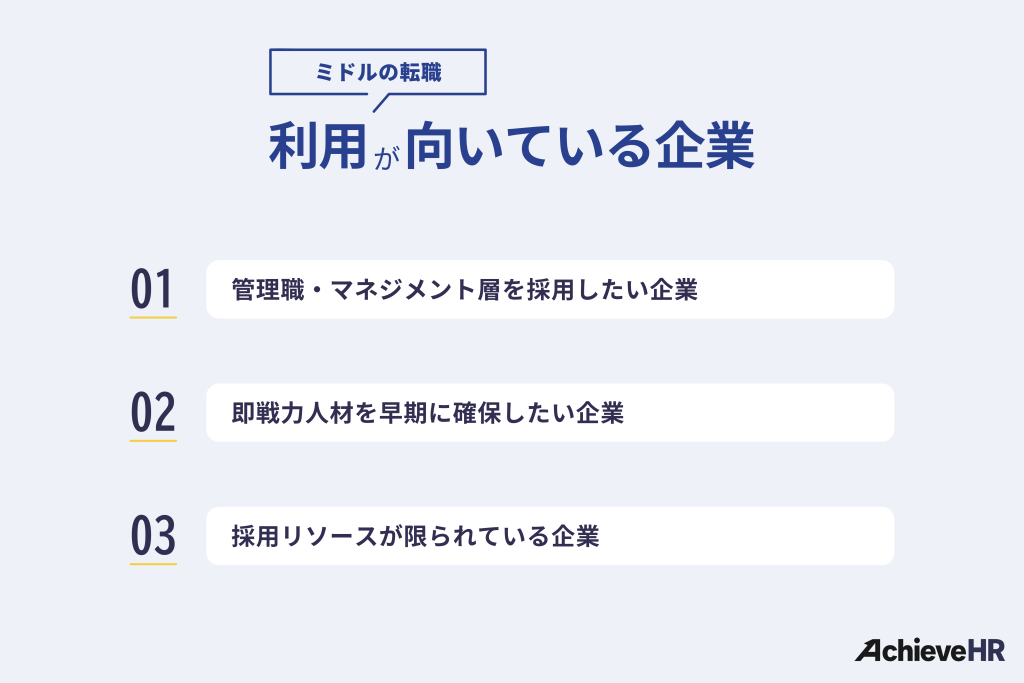 ミドルの転職が向いている企業は？