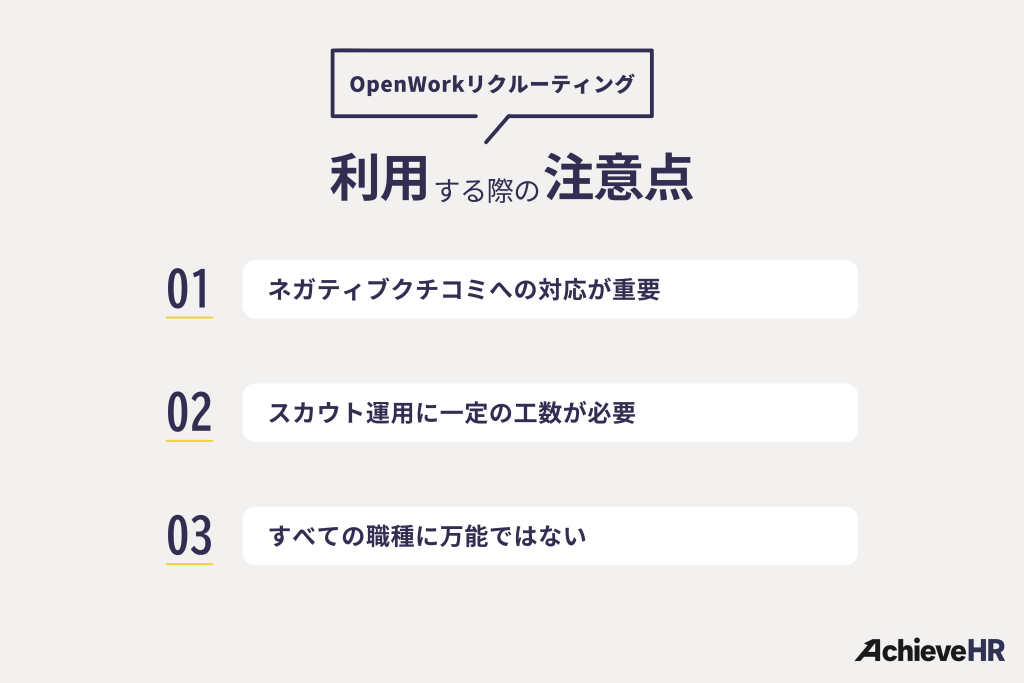 OpenWorkリクルーティングを利用する際の注意点