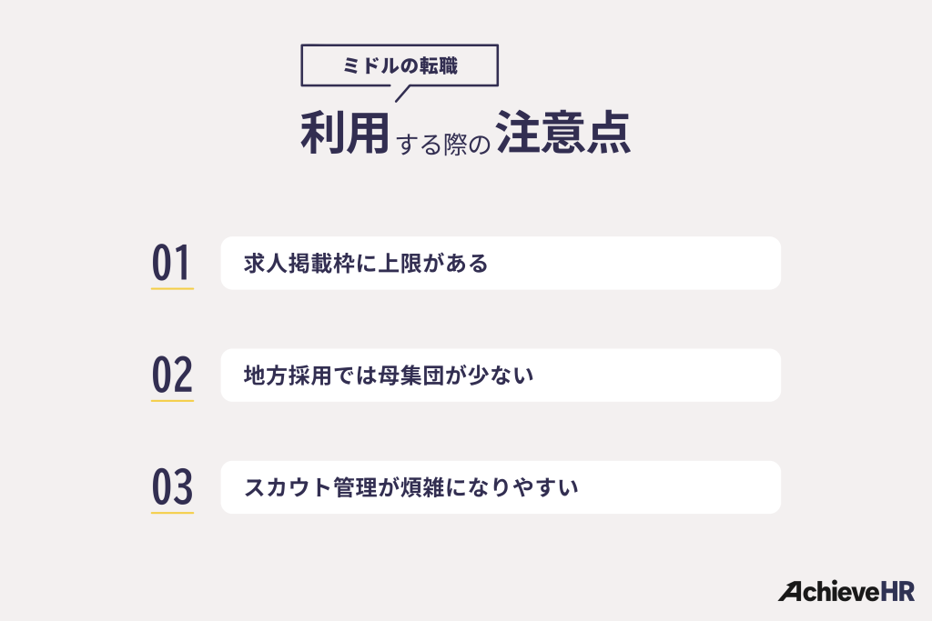 ミドルの転職を利用する際の注意点