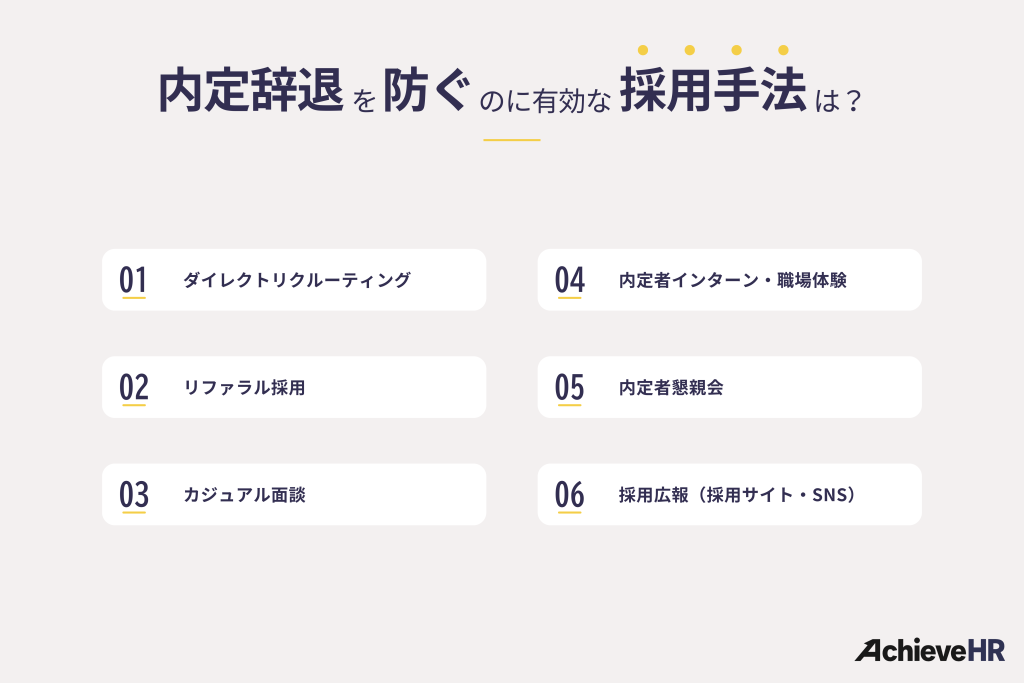 内定辞退を防ぐのに有効な採用手法は？