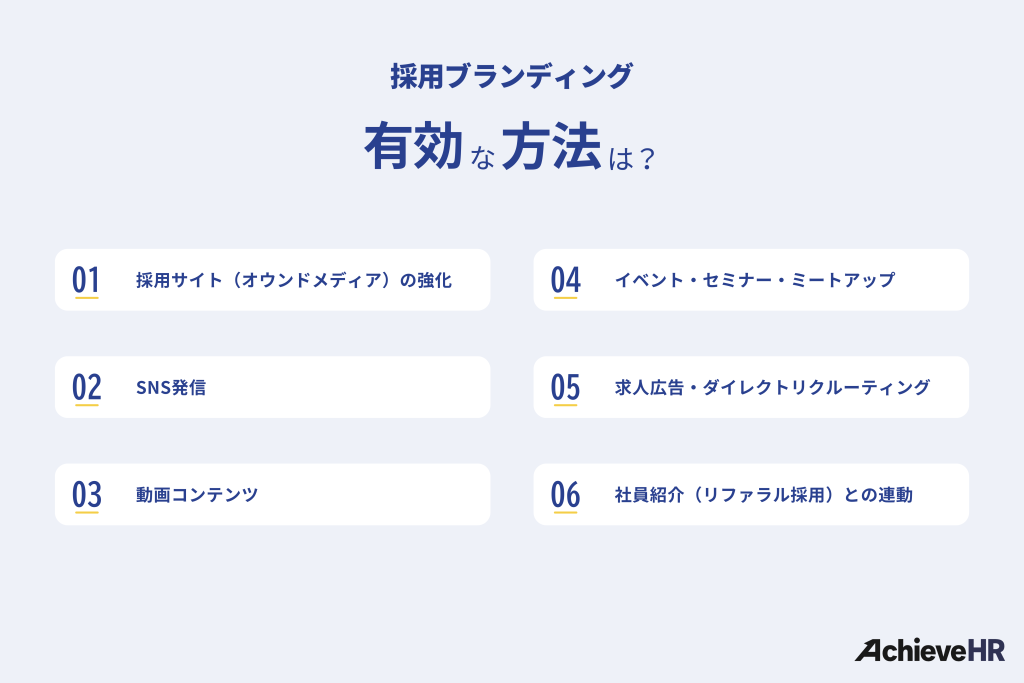採用ブランディングに有効な方法(採用手法)は?